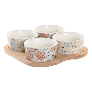 Tacka do przekąsek DKD Home Decor 19,7 x 19,7 x 1 cm Kolor Zielony Kamionka