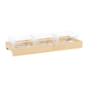 Tacka do przekąsek DKD Home Decor 31,5 x 11 x 6 cm Szkło Naturalny 280 ml