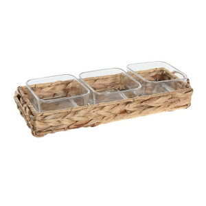 Tacka do przekąsek DKD Home Decor 30 x 11 x 6 cm Szkło Naturalny 280 ml