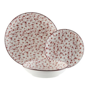 Naczynia Versa Savage Burgundy 18 Części Porcelana