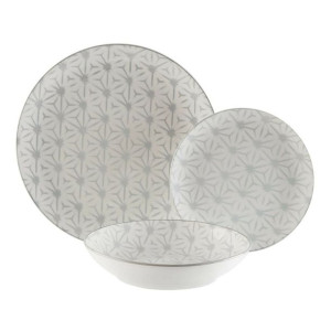 Naczynia Versa Rombo Trico Szary 18 Części Porcelana
