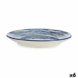 Talerz deserowy Ø 20 cm Porcelana Niebieski Biały 6 Sztuk