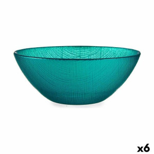 Miska Ø 15 cm Turkusowy Szkło (6 Sztuk)