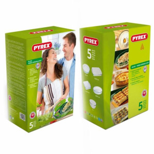 zestaw tacek Pyrex 912S711/5042 Szkło Przezroczysty 5 Sztuk