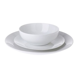 Zestaw Obiadowy Porcelana Biały 12 Części