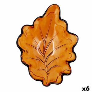 Tacka do przekąsek Quid Kartka Brązowy Szkło (19 x 14 x 4 cm) (Pack 6x)