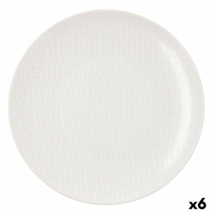 Plochá doska Ariane Ripple Ceramika Biały (Ø 28 cm) (6 Sztuk)