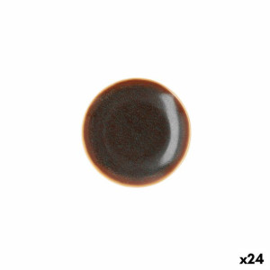 Plochá doska Ariane Decor Ceramika Brązowy (Ø 15 cm) (24 Sztuk)