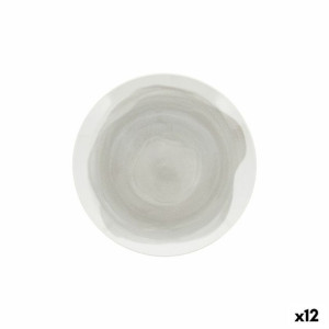 Talerz deserowy Bidasoa Etherea Ceramika Szary (19 cm) (12 Sztuk)