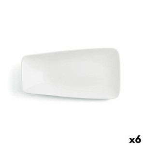 Plochá doska Ariane Vital Prostokątny Ceramika Biały (33 x 23 cm) (6 Sztuk)