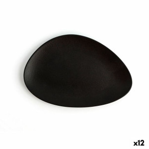Plochá doska Ariane Antracita Trójkątny Ceramika Czarny Ø 21 cm (12 Sztuk)