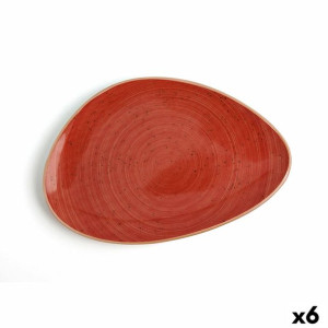 Plochá doska Ariane Terra Trójkątny Ceramika Czerwony (Ø 29 cm) (6 Sztuk)