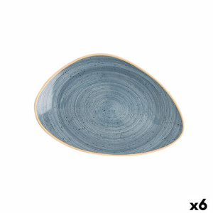 Plochá doska Ariane Terra Trójkątny Ceramika Niebieski (Ø 29 cm) (6 Sztuk)