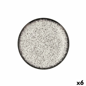 Plochá doska Ariane Rock Ceramika Czarny (Ø 24 cm) (6 Sztuk)