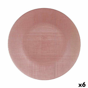 Plochá doska Różowy Szkło (32,5 x 2 x 32,5 cm) (6 Sztuk)