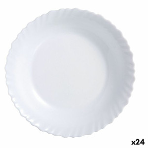 Plochá doska Luminarc Feston Biały Szkło (25 cm) (24 Sztuk)