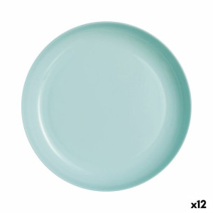 Plochá doska Luminarc Friends Time Turkusowy Szkło (Ø 21 cm) (12 Sztuk)