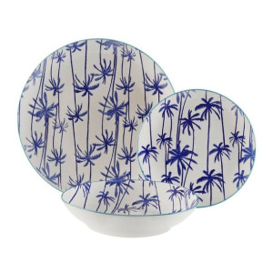 Zestaw Obiadowy Versa Marina Palmy Porcelana 18 Części