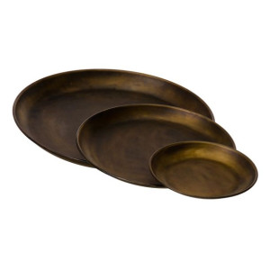 Tacka do przekąsek 41 x 41 x 3 cm Złoty Metal 3 Części