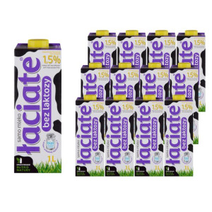 Łaciate Mleko UHT bez laktozy 1,5 % 1 l  x 12 sztuk