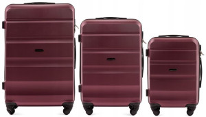 WINGS KPL Zestaw Walizek LOVEBIRD BURGUNDY (AT01)