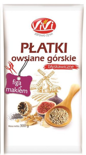 Płatki owsiane górskie figa z makiem błyskawiczne 300 g