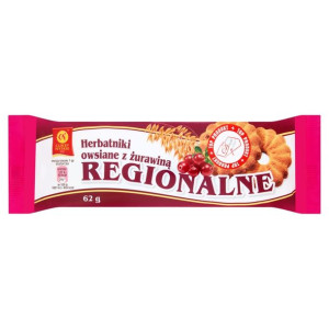Cukry Nyskie Herbatniki regionalne owsiane z żurawiną 62 g