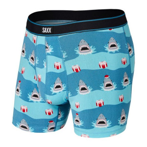 Bokserki męskie SAXX DAYTRIPPER Boxer Brief Fly - rekiny - niebieskie