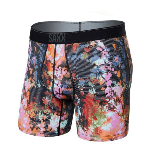 Bokserki męskie SAXX Quest Boxer Brief Fly plamki - czarne