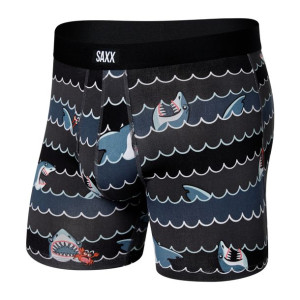 Bokserki męskie SAXX DAYTRIPPER Boxer Brief Fly rekiny - czarne