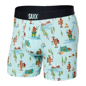 Bokserki męskie SAXX ULTRA Boxer Brief Hod Dog Biwak  - błękitne