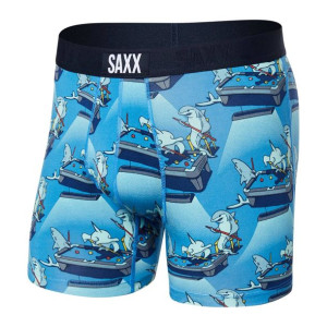 Bokserki męskie SAXX ULTRA BOXER Boxer Brief Rekiny - niebieskie