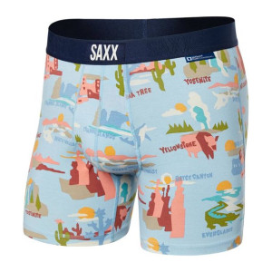 Bokserki męskie SAXX ULTRA BOXER  Ultra Boxer Brief Park Tour Guide - niebi
