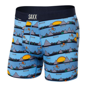 Bokserki męskie SAXX ULTRA Boxer Brief Leniwa rzeka - niebieskie
