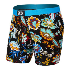 Bokserki męskie SAXX ULTRA Boxer Brief Kwiaty - czarne