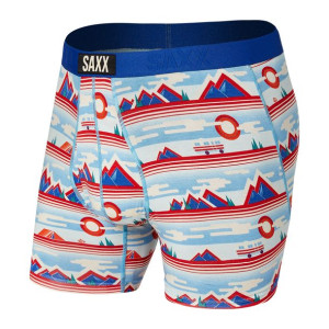 Bokserki męskie SAXX ULTRA Boxer Brief wycieczka w góry - niebieskie