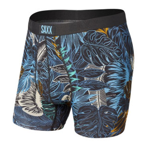 Bokserki męskie SAXX ULTRA Boxer Brief Tropikalne liście - czarne