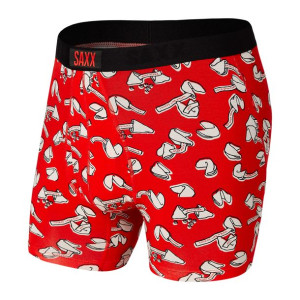 Bokserki męskie SAXX ULTRA Boxer Brief Ciasteczko z wróżbą - czerwone