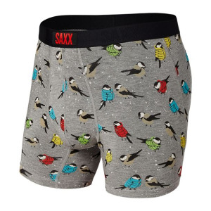 Bokserki męskie SAXX Vibe Boxer Brief Sikorki - szare