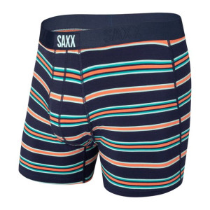 Bokserki męskie SAXX ULTRA Boxer Brief pomarańczowe paski - granatowe