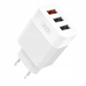 XO ładowarka sieciowa L72 QC 18W 3x USB biała