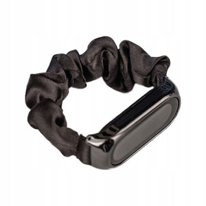 Opaska gumka scrunchies do Mi Band 6 5 4 3 Czarna