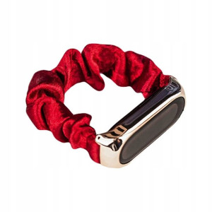 Opaska gumka scrunchies do Mi Band 6 5 4 3 Czerwon