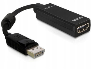 Adapter DELOCK DisplayPort M - HDMI F; 0,20m; BLK