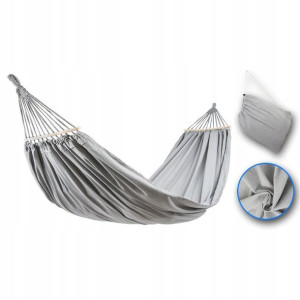 Hamak ogrodowy 2 osobowy Luxe XXL 250x150cm szary
