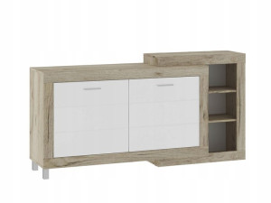 Komoda 179x90x42 ULTRA dąb craft szary/biały