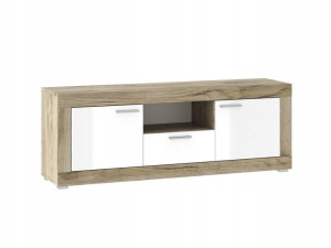 Szafka RTV 151x55x37 WARSAW dąb craft/biały poł.