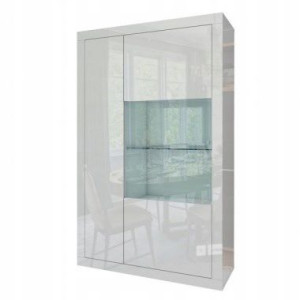 Witryna 98x160x41SPARKLE cała w białym połysku