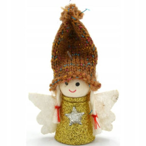Zawieszka aniołek - złoty 7cm