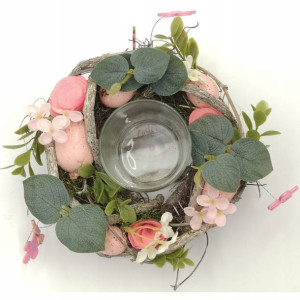 Świecznik dekoracyjny różowy 16 cm na tea light